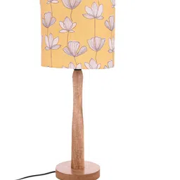 green girgit Mustard Printed Contemporary Buffet Lamp with Shade image 4
