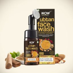 WOW SKIN SCIENCE Set of 2 Ubtan Foaming Face Wash with Built-In Brush for Deep Cleansing image 3
