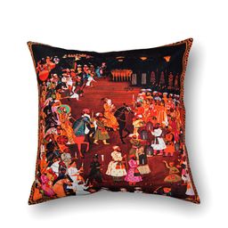 SEJ by Nisha Gupta Multicoloured Set of 3 Printed 16" x 16" Square Cushion Covers image 3