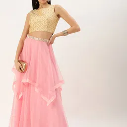 Ethnovog Layered Net Maxi Flared Ethnic Skirt image 4