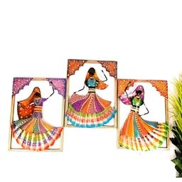 apka mart Orange Dancing Ladies Wall Decor-image-29