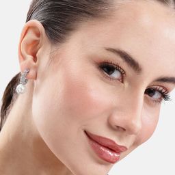 DressBerry Classic Beads & Stone Studded Drop Earrings-image-49