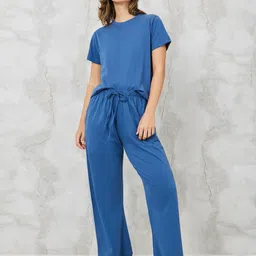 Styli Pure Cotton Night T-Shirt With Pyjamas Co-Ods-image-8