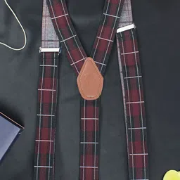 PELUCHE Men Red Patterned Statuesque Suspenders-image-8