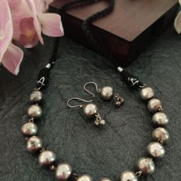 Binnis Wardrobe Women Silver Beaded Jewellery Set-image-7