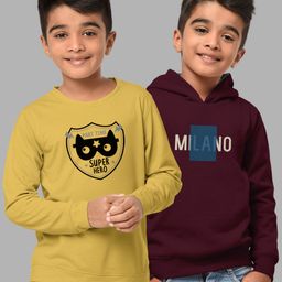 HELLCAT Boys Mustard Printed Hooded Sweatshirt-image-18