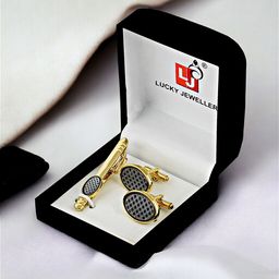 LUCKY JEWELLERY 2-Pcs Gold-Plated Accessory Gift Set-66