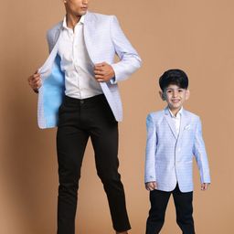 VASTRAMAY Boys Self Design Single Breasted Blazer-22
