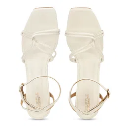 Truffle Collection PU Block Sandals with Buckles image 3