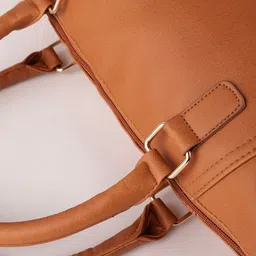 Caprese Tan Brown Solid Handheld Bag image 5