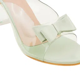 JM Looks Open Toe Bow Detail Block Heel Mules image 5