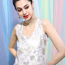Vishudh Women Off White Ethnic Motifs Kurta with Sharara-picture-22
