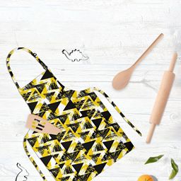 ArtzFolio Kids Black & Yellow Printed Cotton Aprons-15