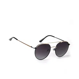 ENRICO Men Black Lens & Gold-Toned Round Sunglasses - EN P 1097 C3-Black-23