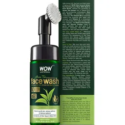 WOW SKIN SCIENCE Set Of 2 Green Tea Foaming Face Wash with Built-In Face Brush- 150ml Each image 3