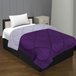 BED-SHEET.COM White & Grey Geometric Microfiber Mild Winter 300 GSM Single Bed Comforter-image-44