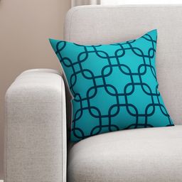 SEJ by Nisha Gupta Blue Single Printed 16'' x 16'' Square Cushion Cover-28