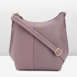 Baggit Mauve Textured Structured Sling Bag-11