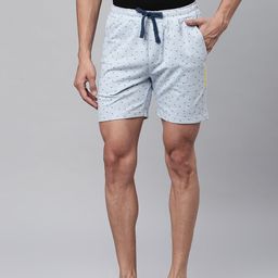 Sweet Dreams Men Blue Printed Lounge Shorts-image-68