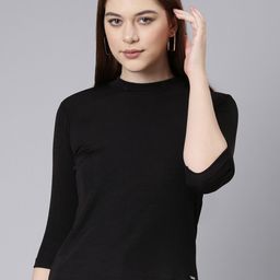 TWIN BIRDS Stretchable High Neck Top-image-46