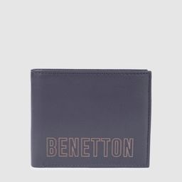 United Colors of Benetton Men Brand Logo Printed Leather Two Fold Wallet-40