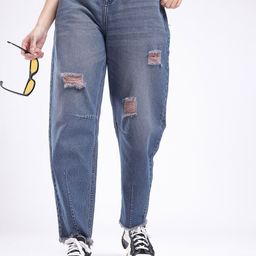 glitchez Women Distressed Slouchy Fit Light Fade Jeans-image-65