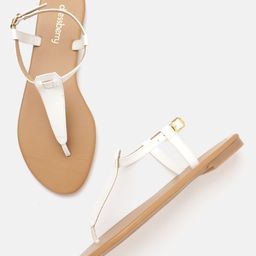 DressBerry Women White T-Strap Flats-image-15