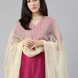 swatika Golden Zari Woven Design Organza Dupatta-picture-27