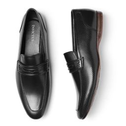 INVICTUS Men Black Textured Semiformal Slip-Ons-image-18