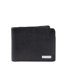 BOXER Men Black Solid Leather Two Fold Wallet BW7-picture-7