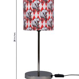 green girgit White and Brown Printed Buffet Lamp with Shade image 5