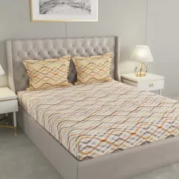 Raymond Home Brown Cotton 171 TC Queen Bedsheet with 2 Pillow Covers-image-84