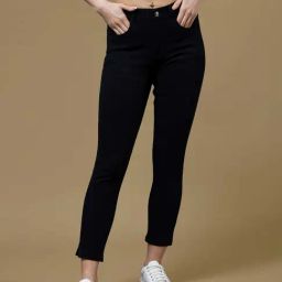 DOLCE CRUDO Black Plain Jeans-image-54
