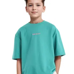 Rare Ones Boys Green Cotton Blend Graphic T-Shirt-image-25