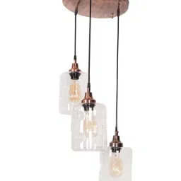 Fos Lighting Copper 3 Drop Cylindrical Spot Glass Pendant Light - Set of 1-image-45
