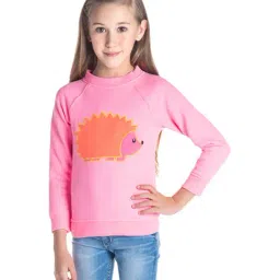 Cherry Crumble By Nitt Hyman Kids Pink Applique Pattern Sweatshirt-image-70