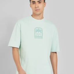 7 Alt By Pantaloons Blue Cotton Loose Fit Printed T-Shirt-image-11