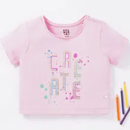 Ed-a-Mamma Kids Pink Cotton Printed T-Shirt-image-23