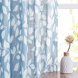 Urban Space Blue Polyester Door Curtain With Tieback & Eyelet - Set of 2-image-56