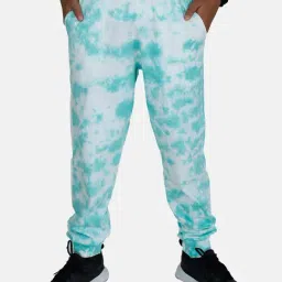 Kiddopanti Kids Mint Green & White Tie Dye Trackpants-picture-35
