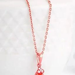 GIVA 925 Silver Rose Gold Passion Pendant with Link Chain-image-24