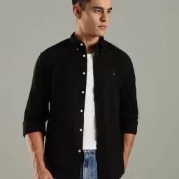 Tommy Hilfiger Black Cotton Regular Fit Shirt-picture-30