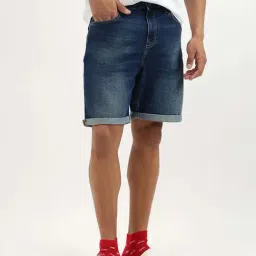 United Colors Of Benetton Blue Comfort Fit Denim Shorts-picture-0