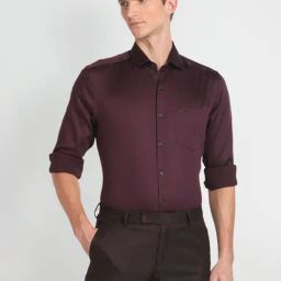 Arrow Mauve Slim Fit Shirt-image-74