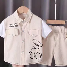 YK Boys Printed Shirt & Shorts Clothing Set-picture-14