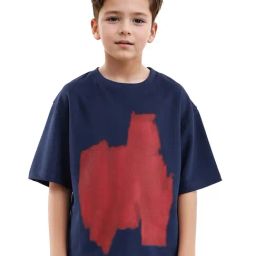Rare Ones Boys Navy Cotton Blend Printed T-Shirt-image-86