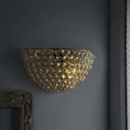 Homesake Golden Crystal Round Wall Sconce Lamp - Set of 1-image-46