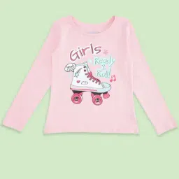 Pantaloons Junior Pink Cotton Printed Full Sleeves T-Shirt-picture-40