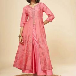 Marigold Lane Pink Embellished Kurta Palazzo Set With Dupatta-image-89