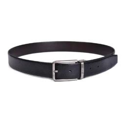 BELWABA Black & Brown Formal Reversible Leather Belt for Men-image-93